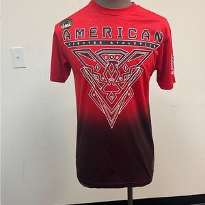 American Fighter Red and Black Gradient Graphic Tee